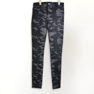 Hudson Nico Super Skinny Black Camo Print Jeans Size 24